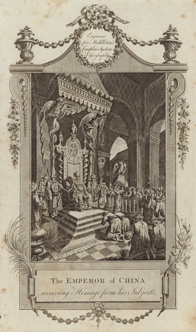 Kejseren af Kina modtager hyldest fra sine undersåtter af English School