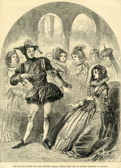 Den engelske nar og de spanske damer under besøget prins Charles i Madrid af English School
