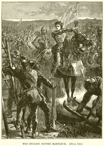 Englænderne før Harfleur af English School