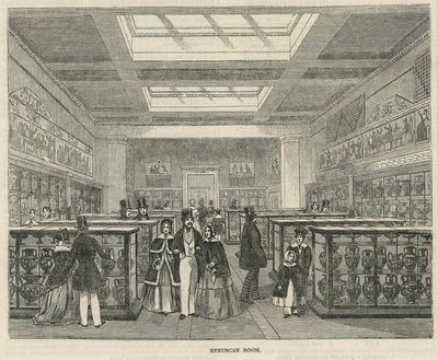 Det etruskiske rum i British Museum af English School