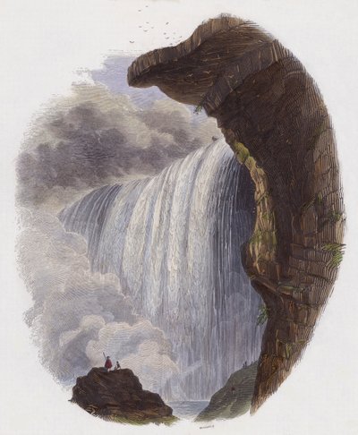 The Falls of Niagara (farvet gravering) af English School