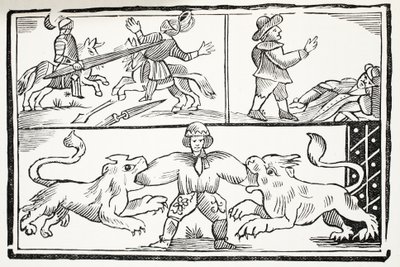 The Famous History of the Valiant London Prentice, illustration fra Chap-books of the Eighteenth Century af John Ashton, pub. 1882 af English School