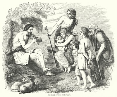 Det første musikinstrument (gravering) af English School