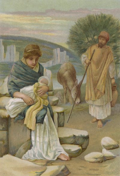 Flugten til Egypten (chromolitho) af English School
