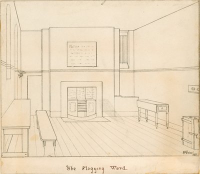 Flogging Ward i Newgate fængsel af English School