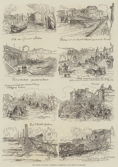 Oversvømmelserne i Frankrig (gravering) af English School