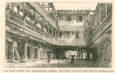The Four Swans Inn, Bishopsgate Street af English School