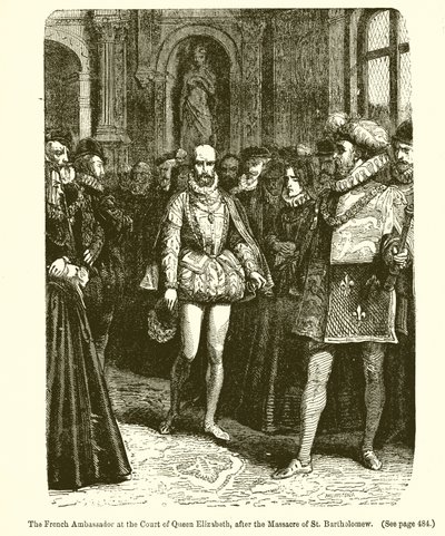 Den franske ambassadør ved dronning Elizabeths hof efter massakren på St. Bartholomew af English School