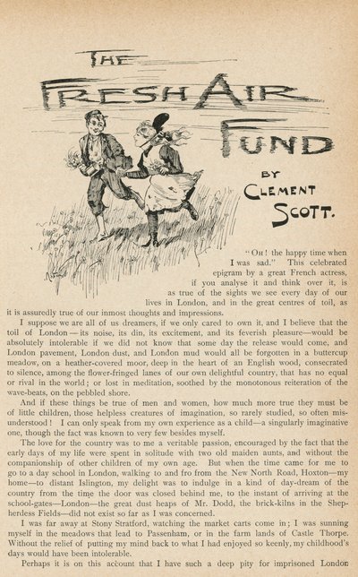 Der Fresh Air Fund von Clement Scott von English School