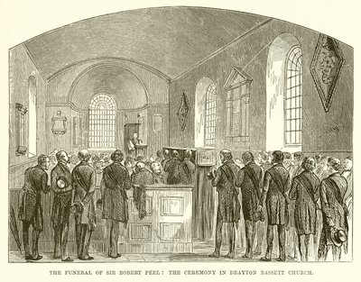 Sir Robert Peels begravelse: Ceremonien i Drayton Bassett Church af English School