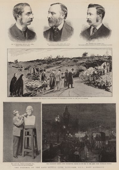 The Funeral of the Late Alfred Lord Tennyson, DCL, Poet Laureate (gravering) af English School
