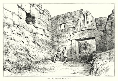Løvernes port ved Mykenae (gravering) af English School