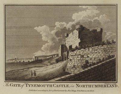 The Gate of Tynemouth Castle, i Northumberland (gravering) af English School