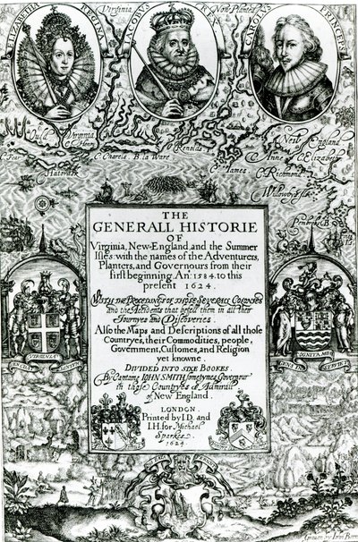 Den generelle historie om Virginia, New England og sommerøerne, 1624 af English School