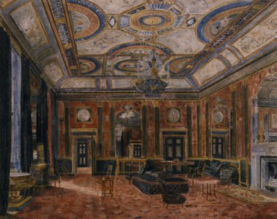 The Glass Drawing Room, Northumberland House, ca. 1870 (akvarel) af English School