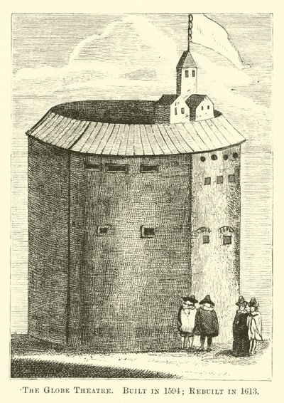 Globe-teatret, opført 1594; Ombygget i 1613 af English School