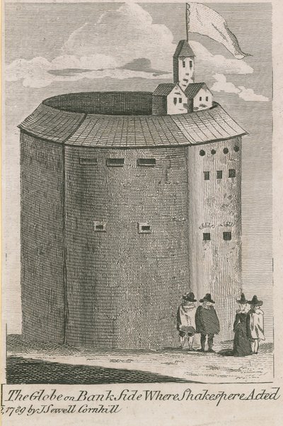 The Globe on Bankside, London, hvor William Shakespeare optrådte af English School