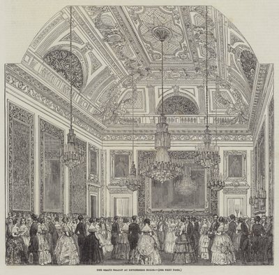 The Grand Saloon i Devonshire House (gravering) af English School