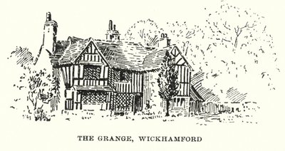 The Grange, Wickhamford (litografi) af English School