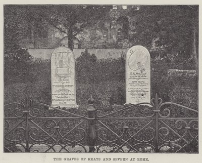 Keats og Severns grave i Rom (gravering) af English School