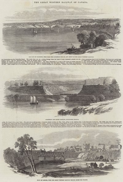 The Great Western Railway of Canada (gravering) af English School