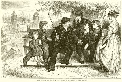 The Greenwich Pensionist--Fighting his Battles Oer igen af English School