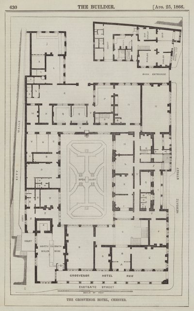 The Grosvenor Hotel, Chester (gravering) af English School
