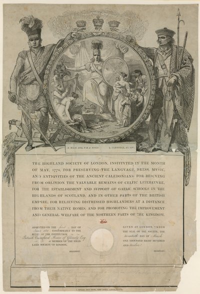 Highland Society of London. Indstiftet 1778 af English School