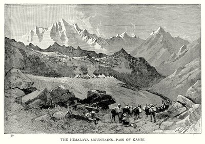 Himalaya-bjergene - Kamri-passet (kobberstik) af English School