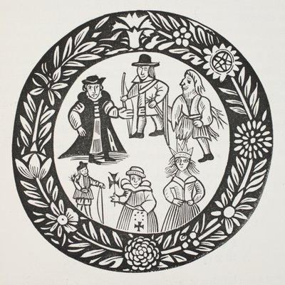 The History of Adam Bell, Clim of the Clough og William of Cloudeslie, illustration fra Chap-books of the Eighteenth Century af John Ashton, pub. 1882 af English School