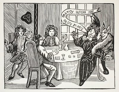 The History of Dr. John Faustus, illustration fra Chapter-books of the Eighteenth Century af John Ashton, pub. 1882 af English School