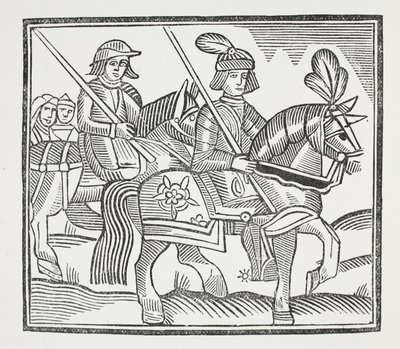 The History of the Life and Death of the Noble Knight Sir Bevis of Southampton, illustration fra Chap-books of the Eighteenth Century af John Ashton, pub. 1882 af English School