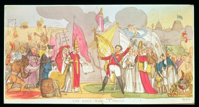 The Holy War - A Vision, satirisk tegneserie af kampen for katolsk frigørelse i Irland, 1826 af English School