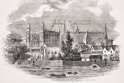 Parlamentets huse set fra floden på John Hampdens tid, fra "Old England