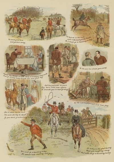 Jagtdagen (chromolitho) af English School