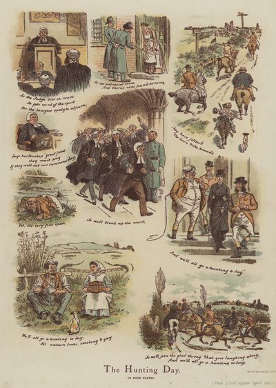 Jagtdagen (chromolitho) af English School