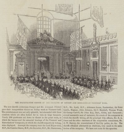 Indvielsesmiddagen for sherifferne i London og Middlesex i Vintners