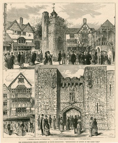 The International Health Exhibition at South Kensington: Reproduction of London in the Olden Time af English School