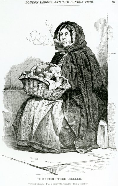 Den irske gadesælger, ca. 1840 af English School