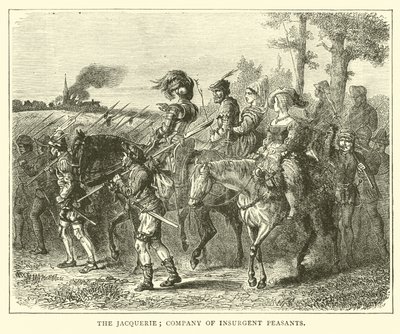 Jacquerie; selskab af oprørske bønder af English School