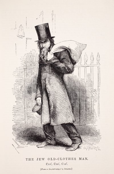 The Jew Old-Clothes Man, efter en daguerreotypi af Richard Beard, illustration fra London Labor og London Poor af Henry Mayhew, pub. 1862 af English School