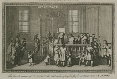 Det jødiske middel til at holde loven op for folket på Dukes Place, London af English School