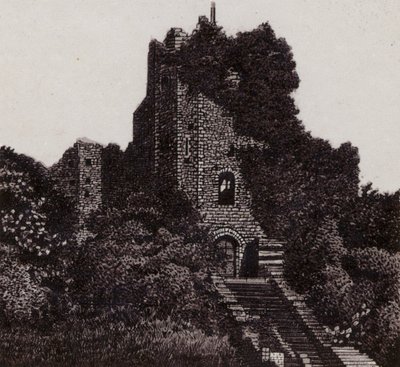 The Keep, Cardiff Castle (litho) af English School