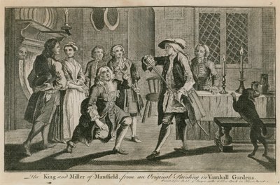 Kongen og mølleren af Mansfield fra et originalt maleri i Vauxhall Gardens, London af English School