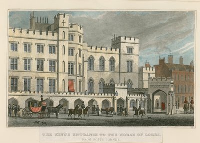 Der Eingang des Königs zum House of Lords von Poets Corner von English School