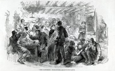 The Kitchen, Fox-Court Grays Inn Lane, 1851 af English School