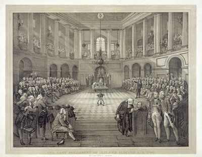 Det sidste parlament i Irland valgte A.S. 1790, udb. 1874 (litho) af English School