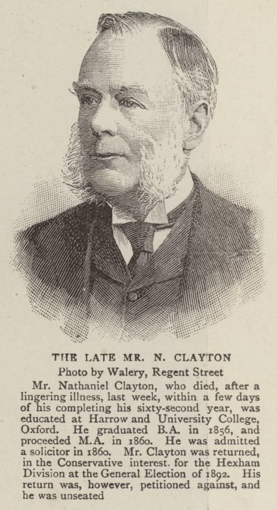 The Late Mr N Clayton (gravering) af English School