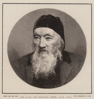 Den afdøde Sir Richard Owen, KCB, FRS (gravering) af English School