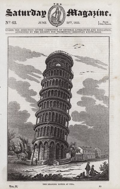 Det skæve tårn i Pisa (gravering) af English School